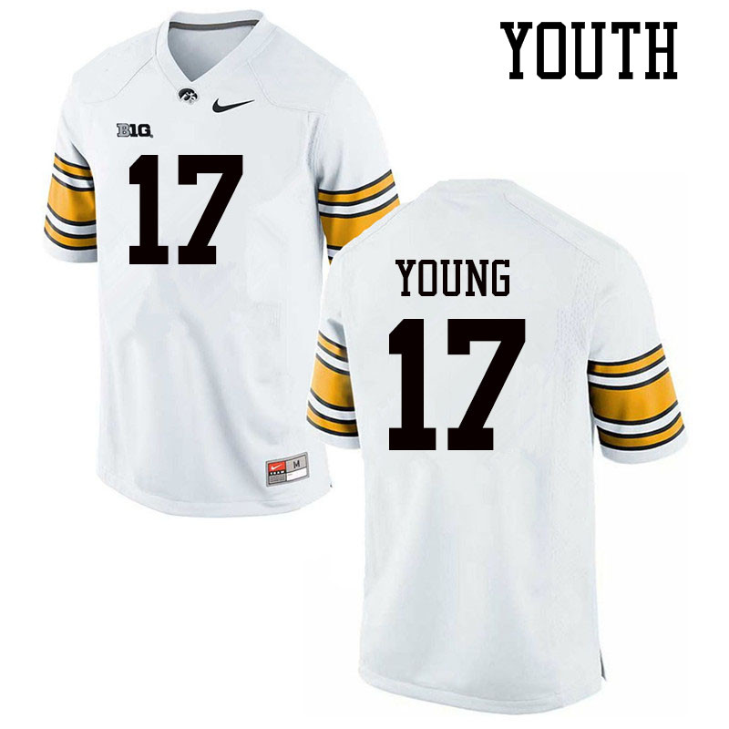 Youth #17 Devonte Young Iowa Hawkeyes College Football Jerseys Sale-White